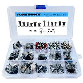 AONTOKY 500Pcs RC Screw Kit Repair Tool M3 M4 Hex Screws Nut Shell Buckle Hardware Fastener for 1/8 1/10 1/12 Scale Cars Truck Crawler DIY Parts