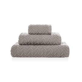 Chevron Hand Towel 50 x 100 cm Grey