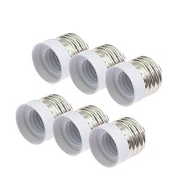 (6-Pack) SpiritLED E26 E27 to E17 Socket Adapter,Standard Medium Screw to Intermediate Screw E17 Light Bulb Socket Adapter Converter Reducer (White Color-6pcs /Pack)