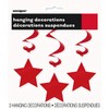 26" Hanging Red Star Decorations, 3ct