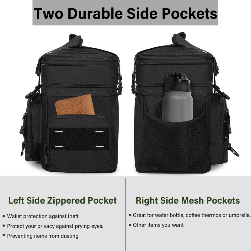 TENKIST Expandable Tactical Lunch Box, XLarge Insulated Lunch Cooler Bag