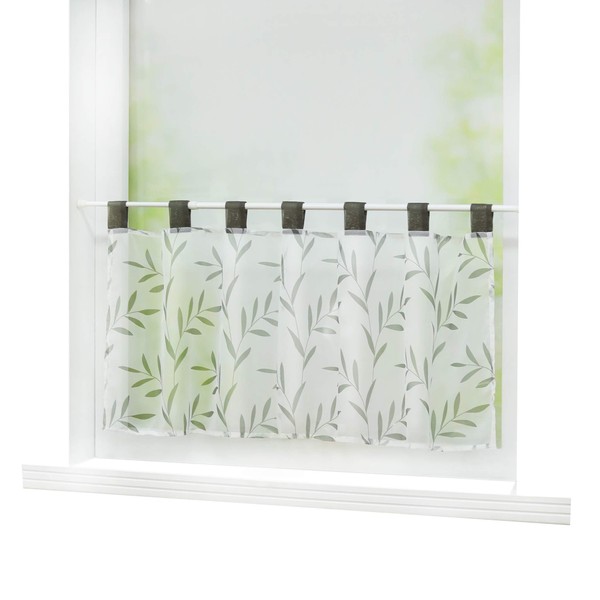 Joyswahl Celilie Bistro Net Curtain Voile with Leaves Pattern Transparent