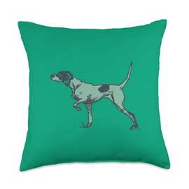 Art from the South Topical Design English Pointer English Pointer in Green Throw Pillow, 18x18, Multicolor