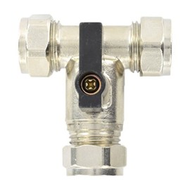 Merriway BH05787 15 mm Tee Isolating Valve - Chrome