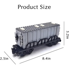 TRavesty City Freight Train Car Building Blocks Construction Kit, Freight Train Trolley Model, Technology City Freight Train Construction Kit, Cargo Container Freight Train Passenger Train Model