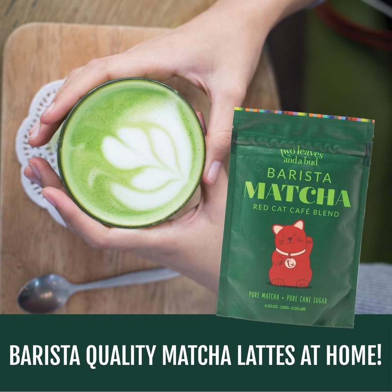 Two Leaves and a Bud Barista Matcha Sweetened Latte Blend,