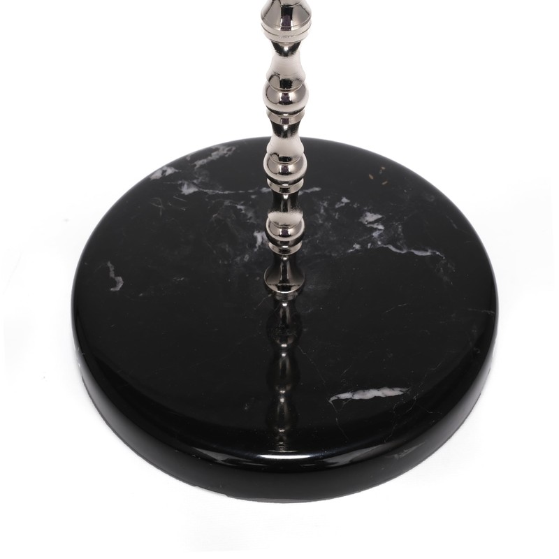Y Luxe Black-Silver Marble Countertop Paper Towel Holder - Elegant