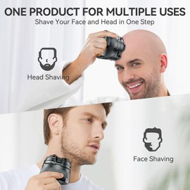 Head Shavers for Bald Men - kensen 6D Cordless Bald Head Shavers for Men, Body Shaver for Mens for Bald Heads and Face IPX6 Waterproof Wet/Dry Use LED Display Balding Clippers Heads Razor Mens Gift