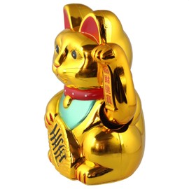 Freak Scene Chat Chanceux Signe Porte Bonheur - Maneki Neko - 18 cm - or