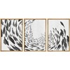 SIGNWIN Framed Canvas Print Wall Art Swirling School of Fish
