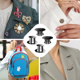 Pinlock, Clasps, Pin Pin, Spring Loaded Locking Pins, Pin Keepers Closure, Pin Backs, Safety Pins, Decorative Clasps Clips for Pins, Pin DIY, Pack of 20, Black