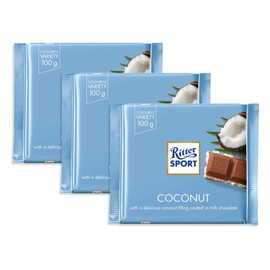 Ritter Sport Kokos / coconut (3 Bars each 100g) - fresh from Germany