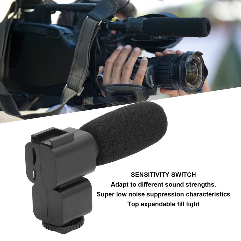 Video Recording Microphone Wide Range Frequency Shock Absorbing Stereo Interview