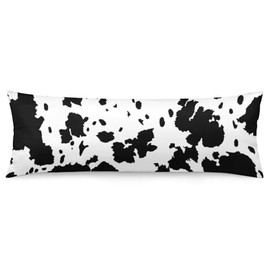 Cow Print Body Pillow Cover Black and White Cow Long Pillow Case with Zipper Decorative Soft Bedding Pillowcase Cowhide Skin Printed Farmhouse Western Cushion Pillow Case for Bedroom,Couch,20"x54"