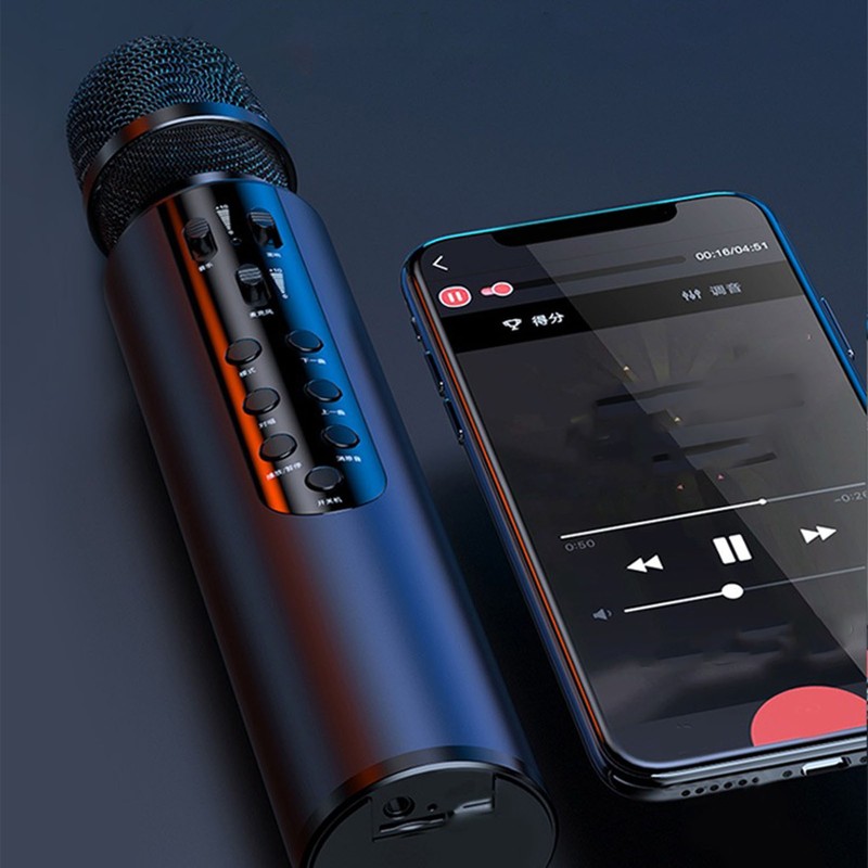 Bluetooth Karaoke Mic Dual 5W Speakers Clear Sound 2000mAh Battery