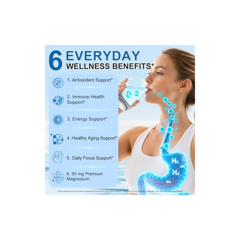 Hydrogen Water Tablets, Molecular Hydrogen Tablets for Drinking Water, Supports