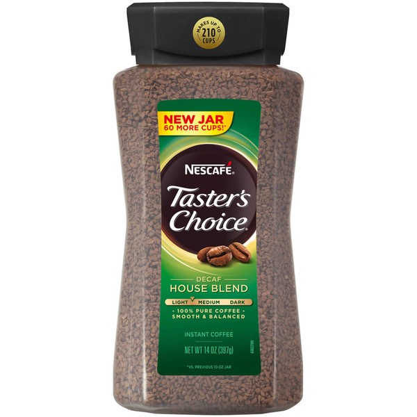 Nescafe Taster's Choice House mezcla descafeinada café instantáneo, 14 onzas