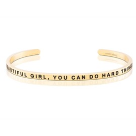 MantraBand Bracelets - Inspirational Engraved Adjustable Mantra Band Cuff Bracelet - Gold color - Gifts for Women