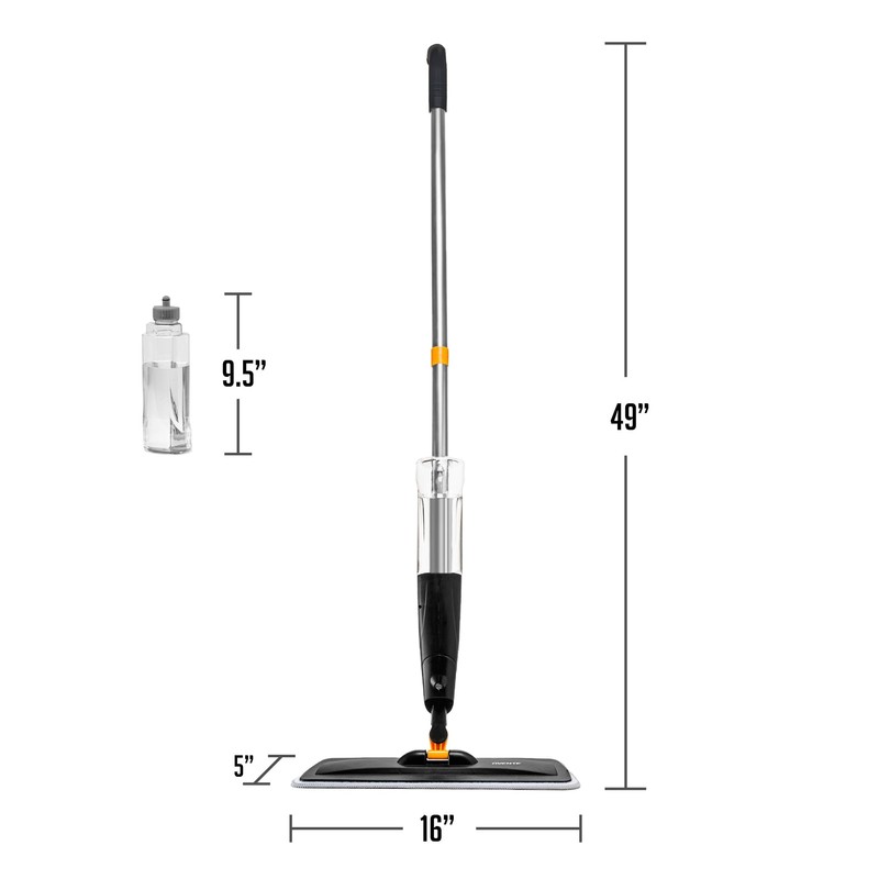 OVENTE Microfiber Spray Mop for Floor Cleaning with Refillable Bottle,