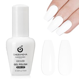 CHERIMOYA Esmalte en Gel Multicolor para Uñas 15ml Amplia Gama de Colores Gel Polish Colorido Soak Off UV LED Alta Pigmentación Brillo Duradero Autonivelante, Esmalte Semipermanente Profesional Manicure Salón DIY (Amarillo cremoso) (Blanco)