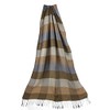 Rotfuchs Woven Scarf Checked Fashionable Brown Beige 100% Polyester R-139,