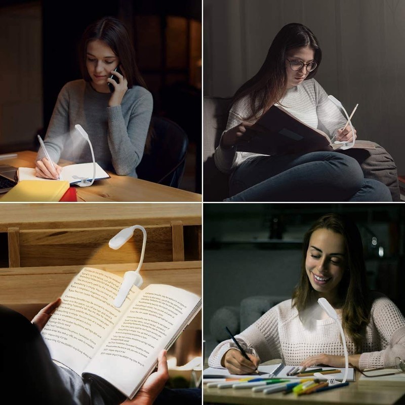 QEBIDUM Clip On Book Reading Light for Bed, Clamp On