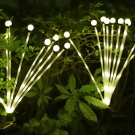 Upgraded Solar Garden Lights with 10 LED Lamp, Solar Powered Firefly Lights Outdoor landscapping Lights Dancing by Wind Waterproof for Backyard, Pathway & Small Plant Decoration Pack 2