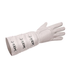 URBAN BUCK Mens Gauntlet Real Leather Cosplay Costume Long Beige Right Hand Glove (S)