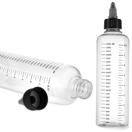 TRHDFW 2 Pack Applicator Bottle for Hair, 8.5oz Hair Color Applicator Bottle Twist-On Top Tip Cap Hair Oil Applicator, Plastic Squeeze Bottle Root Hair Dye Bottle with Graduated Scale