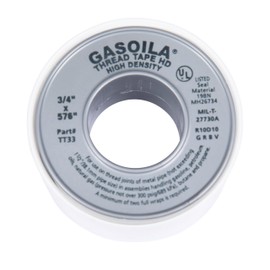 Gasoila PTFE Thread Seal Tape – Professional-Grade, 3/4 Inch x 576 Inch, High-Density Thread Tape for Plumbing, HVAC, Gas Lines, Water Pipes, and Air Compressors – Leak-Proof Seal, Non-Toxic