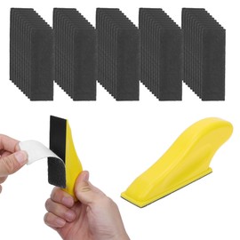 HEROFFIX 51 Pcs Sanding Discs Wet Dry Waterproof Micro Zip Detail Sander Hook & Loop Sandpaper for Woodworking 1.18"x3.54" 320 Grit Black Silicon Carbide