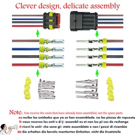 YETOR Way Car Waterproof Electrical Connector,4 pin Plug Auto Electrical Wire Connectors with Wire 16 AWG Marine for Car, Truck, Boat, and Other Wire Connections.(5 Pack)