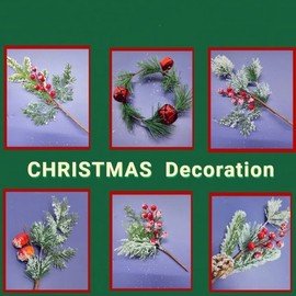 Christmas Decoration Hot Pine Needle, Pine Cone & Berry Accent (Single) Free Size/Option No.1 10ea