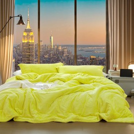Byourbed Neon Nights - Coma Inducer® Oversized Queen Comforter Set - Neon Yellow