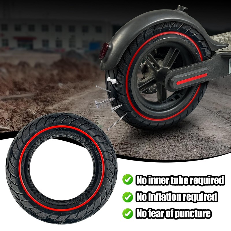 KTUMININV 10x2.125 Scooter Tire,10x2/54-152 electric Rubber Solid Tire for Gotrax