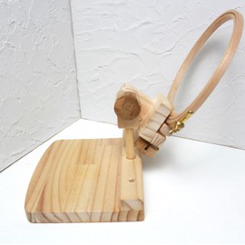 Eddie Koubou Embroidery Hoop Stand [C Model] (Wooden Handle Attached, Standard + Thick Frame Grip Included) 《Round Frame Not Included》Easy to Use Model with Wooden Handle, Embroidery Stand, Embroidery