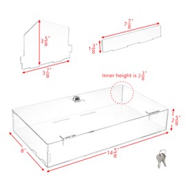 MOOCA Lockable Acrylic Jewelry Display Case with Adjustable Open & Viewing Angles, Ideal for Showcasing Glasses, Collectibles, Watches, and Knives