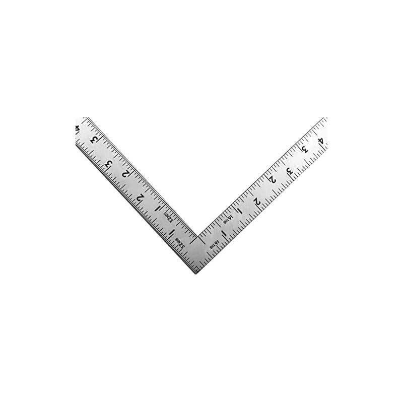 Shinwa 87398 12" x 6" Stainless Steel Squares Imperial Graduations