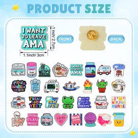 Suncalla 30 Pcs Funny Nurse Enamel Pins for Backpacks Cute Medical Badge Lapel Brooch Charm Bulk for Paramedic Registered Nurse Doctor Healthcare Gift Hospital Accessory Supplies