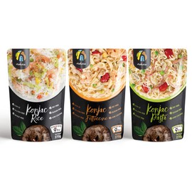 Hethstia Shirataki Konjac- Fettuccine, Spaghetti, Rice Variety Pack (9)