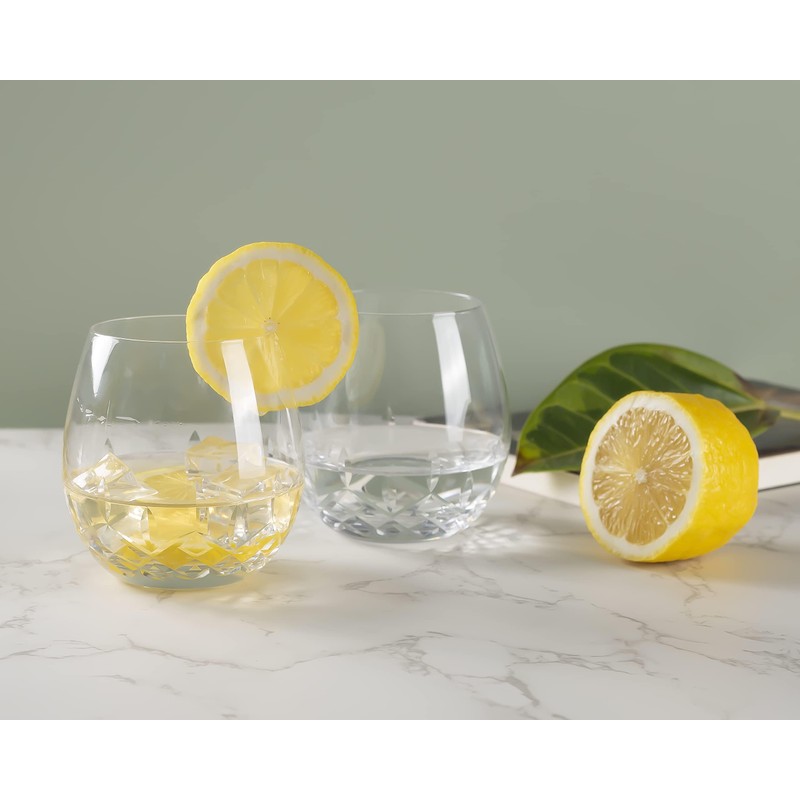 SHOSHIN Hand Cut Stemless Wine Glasses Lead-free Crystal Drinking Glass