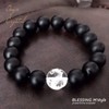 Blessing M'style Men's Natural Stone Bracelet, Matte Onyx 0.5 inch