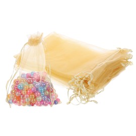 uxcell 100 Pcs Black Organza Bags 5 x 7 Inch Mini Mesh Drawstring Gift Bags Small Jewelry Pouches Bags for Wedding Festival Party Gift Favor