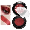 Afflano Single Red Eyeshadow Palette Shimmering Highly Pigmented Red Glitter