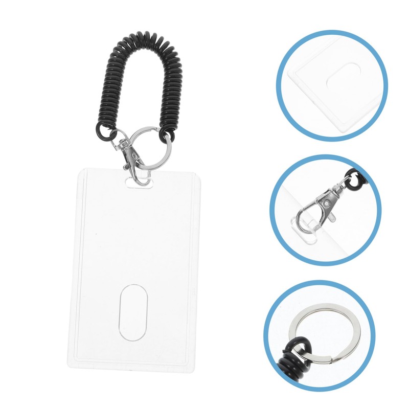 NUOBESTY 3 Sets Work Card Holder Lanyard for Keys Spring