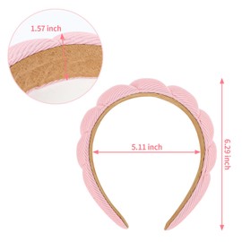 Ondder Pink Makeup Headband Spa Headband for Washing Face Sponge Face Wash Headband Cute Skin Care Headbands Hair Band Puffy Skincare Facial Make Up Hair Headband Head Bands for Women Girls