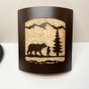 Rustic Bear and Cub with Pine Wall Sconce – Frosted