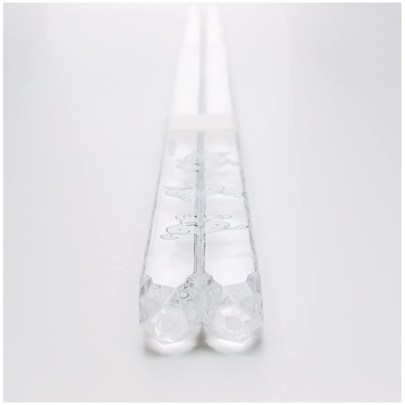 Komori Resin Diamond Cut Chopsticks & Chopsticks Rest Set, White