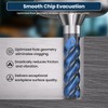 LU&MN Carbide Square End Mills, 4 Flute, 1/4 in, 5