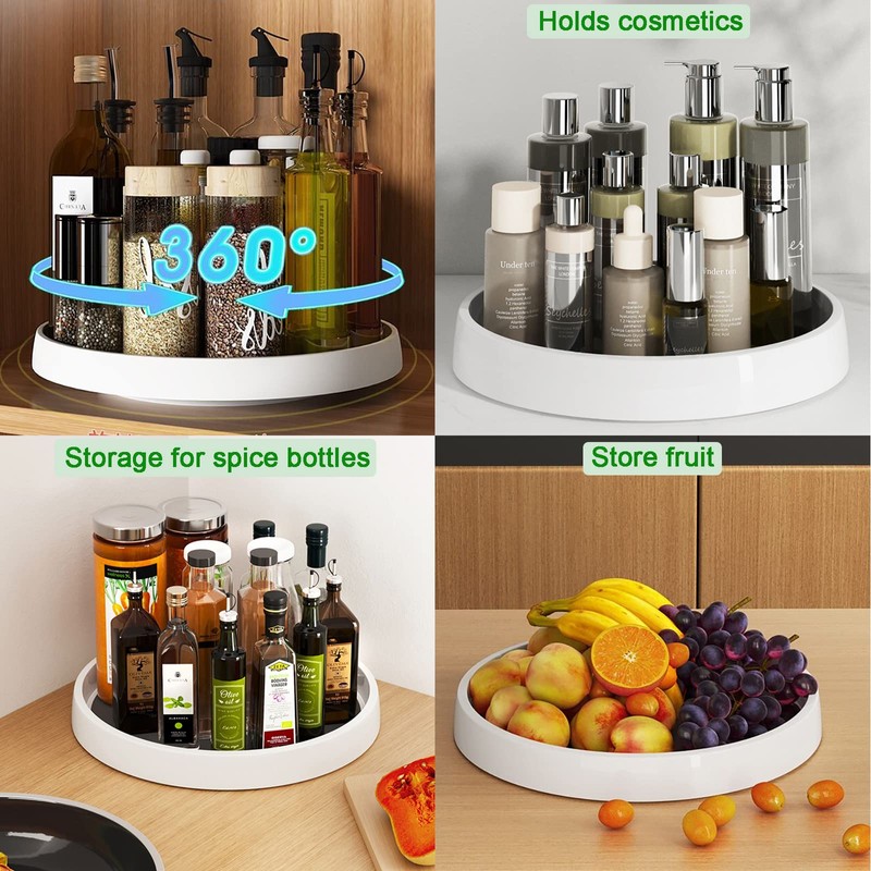 Roellgs 2 Pack of 25cm Lazy Carousel Cupboard Organiser, Rotating